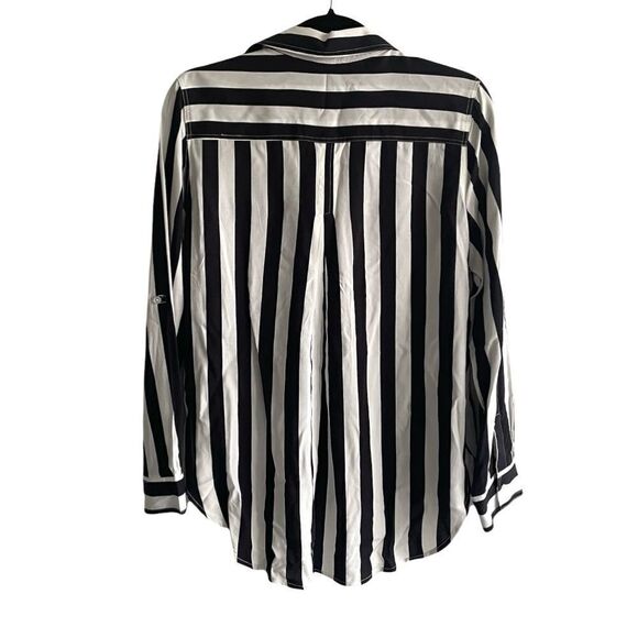 VELVET HEART Striped Button Front Blouse Black White XS - Picture 5 of 8